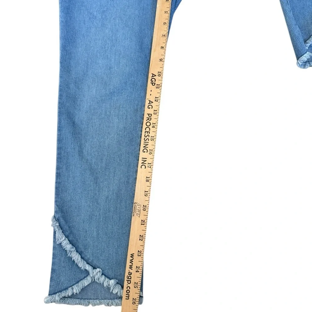 Chico’s Girlfriend Slim Ankle Jeans Frayed Hem Raw Hem Stretch 0.5 Boho Y2K
